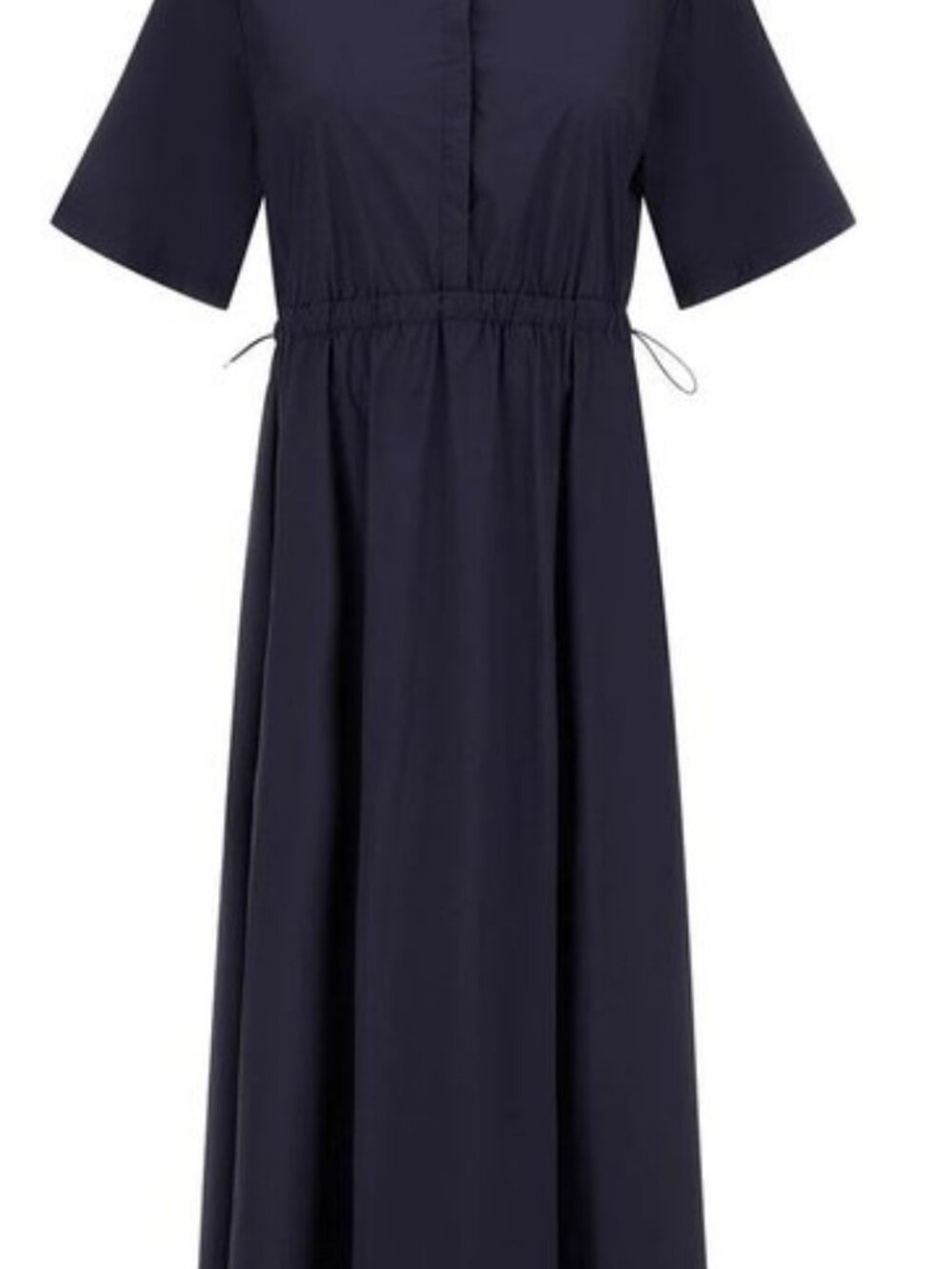 Herno Shirt Dress Womens 40 (US 4) Blue Collared Short Sleeve Stretch Maxi $555
